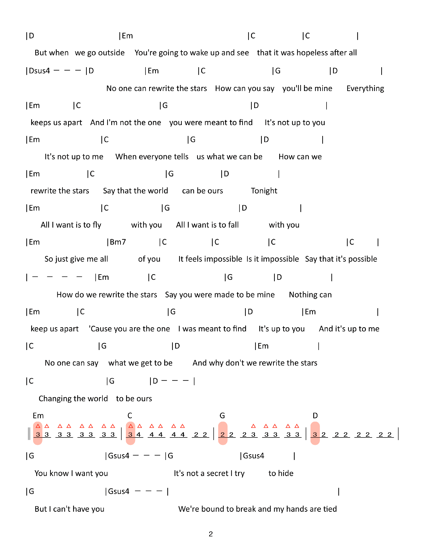 rewrite-the-stars-簡譜
